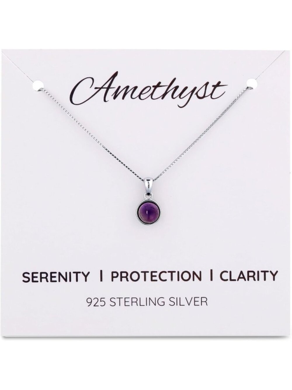 Delicate 925 Sterling Silver Necklace with Genuine Gemstone Pendant, Birthstone